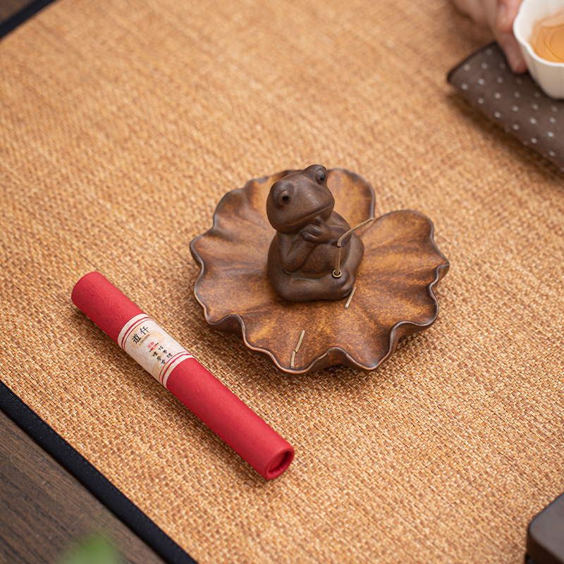 Lư sen, ếch, lư hương thú vị, lư hương trong nhà gia đình, lư hương nằm thiền, lư hương gỗ đàn hương, lư hương, đồ trang trí thú cưng trà