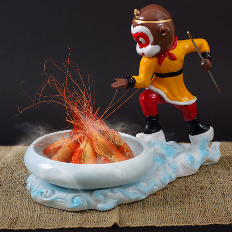 Khách sạn nổi tiếng trên mạng quan niệm nghệ thuật bộ đồ ăn đá khô Monkey King cá tính Nhà hàng chủ đề món ăn đặc biệt đĩa sáng tạo nhà hàng