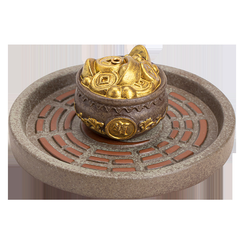 Bát Quái Đồ cắm hương khay hương sáng tạo kiểu Trung Quốc Đồ trang trí bàn trà gia dụng Phụ kiện bộ trà khay hương