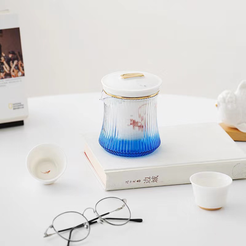 Bộ ấm trà du lịch, cốc khách nhanh dần, một ấm ba cốc, đèn ngủ gốm sứ quốc gia có lọc, quà tặng đĩa hương xe hơi