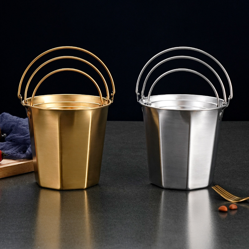 Xô đựng gà rán khoai tây chiên đựng thức ăn nhanh đựng sốt chấm inox 304 CLB011