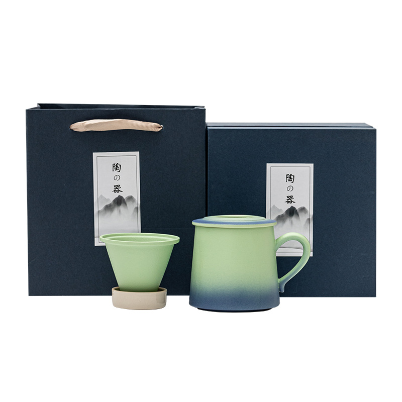 Cốc lọc trà cà phê màu gradient cốc nước gốm sứ giá trị cao cốc cà phê cá nhân văn phòng cốc tách trà