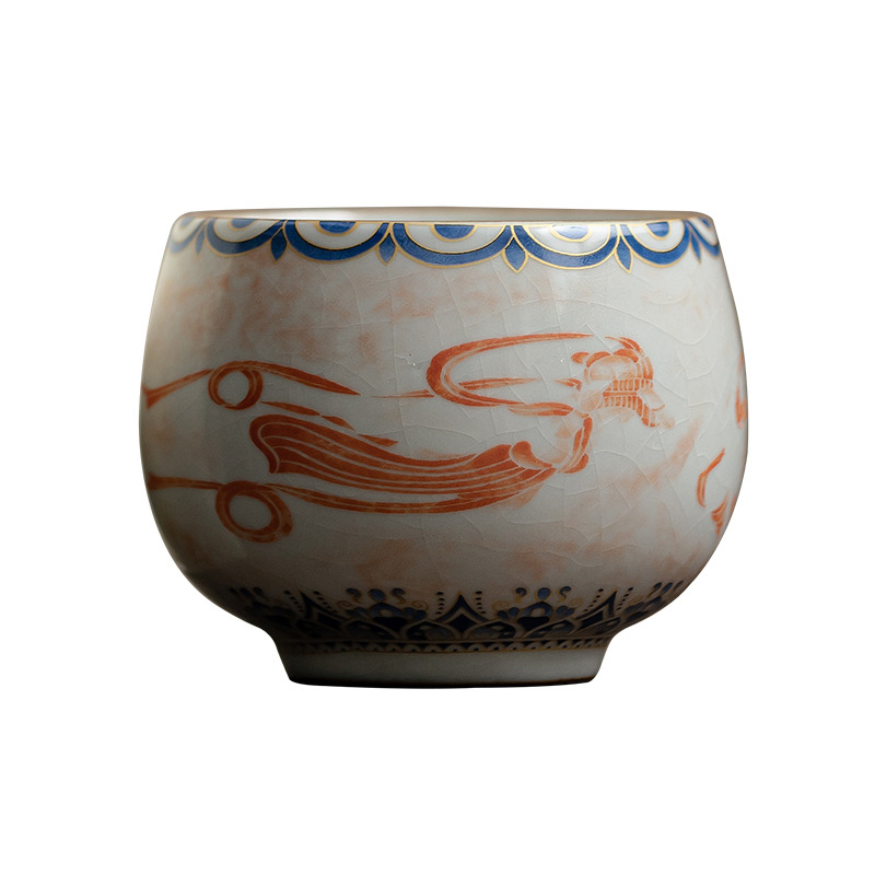 Đôn Hoàng Feitian Luohan Cup Ru Kiln mở ra có thể nuôi gốm sứ uống trà chén gia dụng chén trà chén chủ nhân chén trà Kung Fu