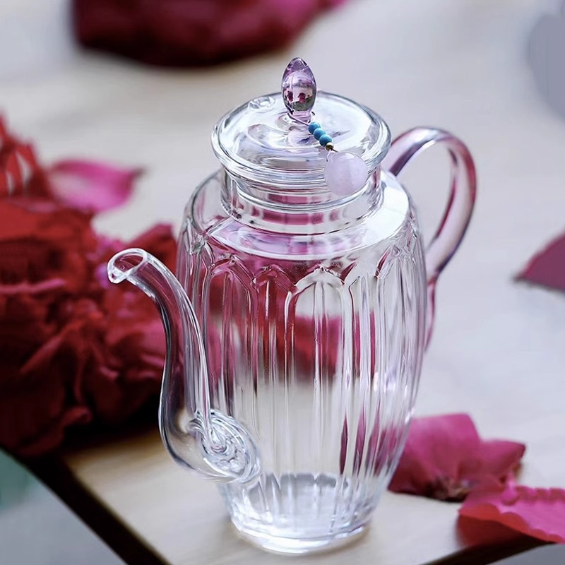 Ấm pha trà chịu nhiệt độ cao ấm thủy tinh Quý Phi ấm trà thời Tống Bộ pha trà đặc biệt Trà Xanh Giả Thời Tống Bộ pha trà Trung Quốc