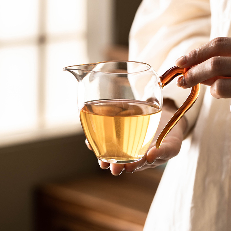 Cốc công tắc thủy tinh đuôi phượng, trà lọc trong suốt chịu nhiệt, Bộ trà Haifen, bộ trà Kung Fu, cốc công cộng đơn giản kiểu Nhật cỡ nhỏ