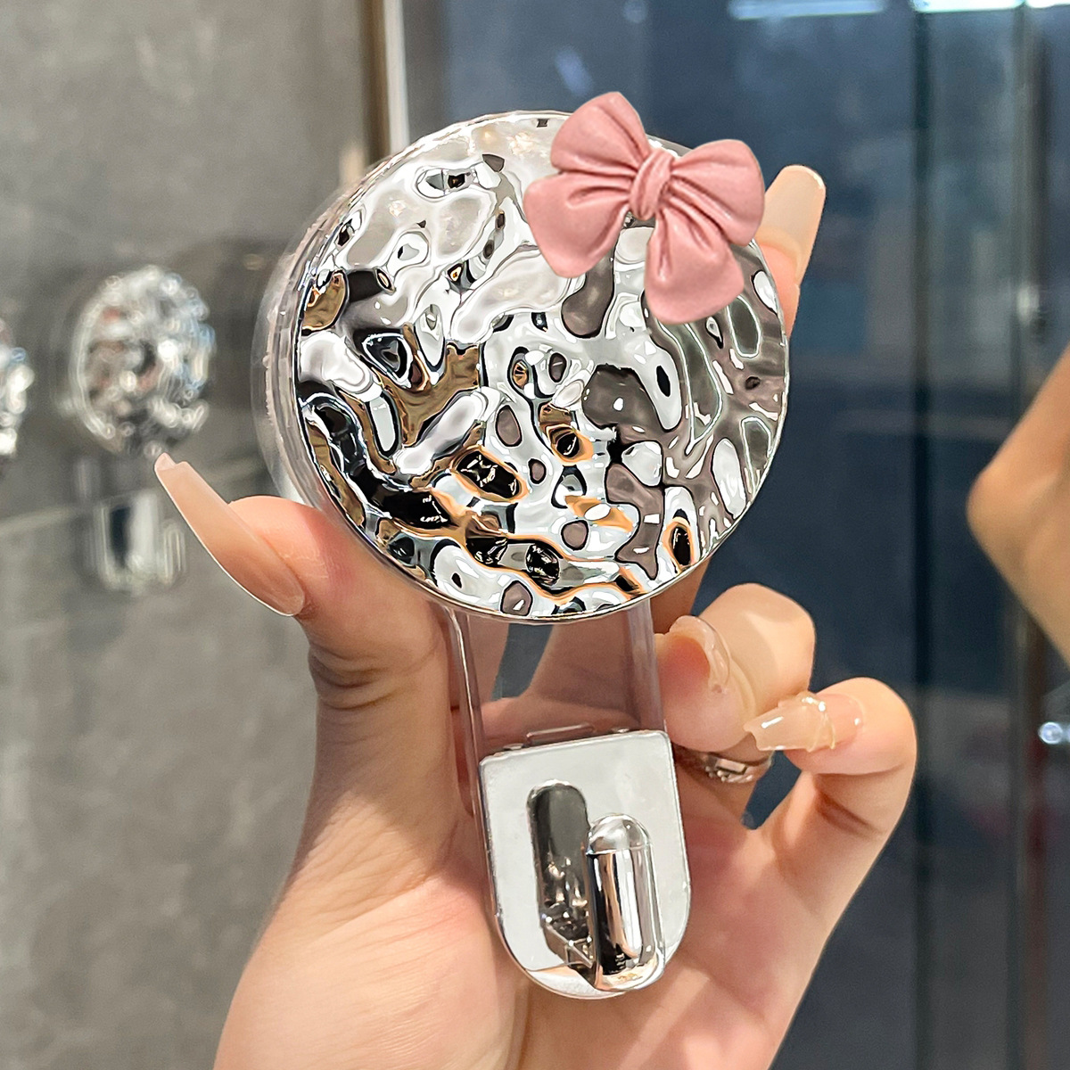 Móc treo cốc hút mạnh mẽ, không đục lỗ, dán keo chân không liền mạch phía sau cửa phòng tắm, khăn tắm treo tường, móc dính quần áo