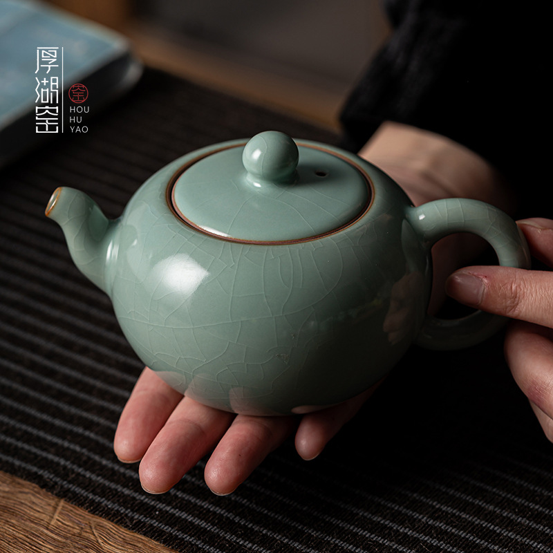 Ấm trà Dâm Hồ Lò Ru Ấm trà Xi Shi Ấm trà bí ngô sứ Ru Ấm trà đơn dụng cụ pha trà bằng tay cổ điển gia dụng