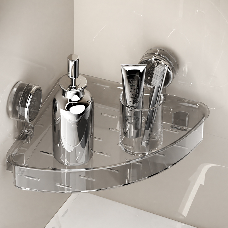 Giá treo góc cốc hút trên tường không đục lỗ trên tường Giá treo góc phòng tắm nhà vệ sinh nhà vệ sinh giá để đồ tam giác