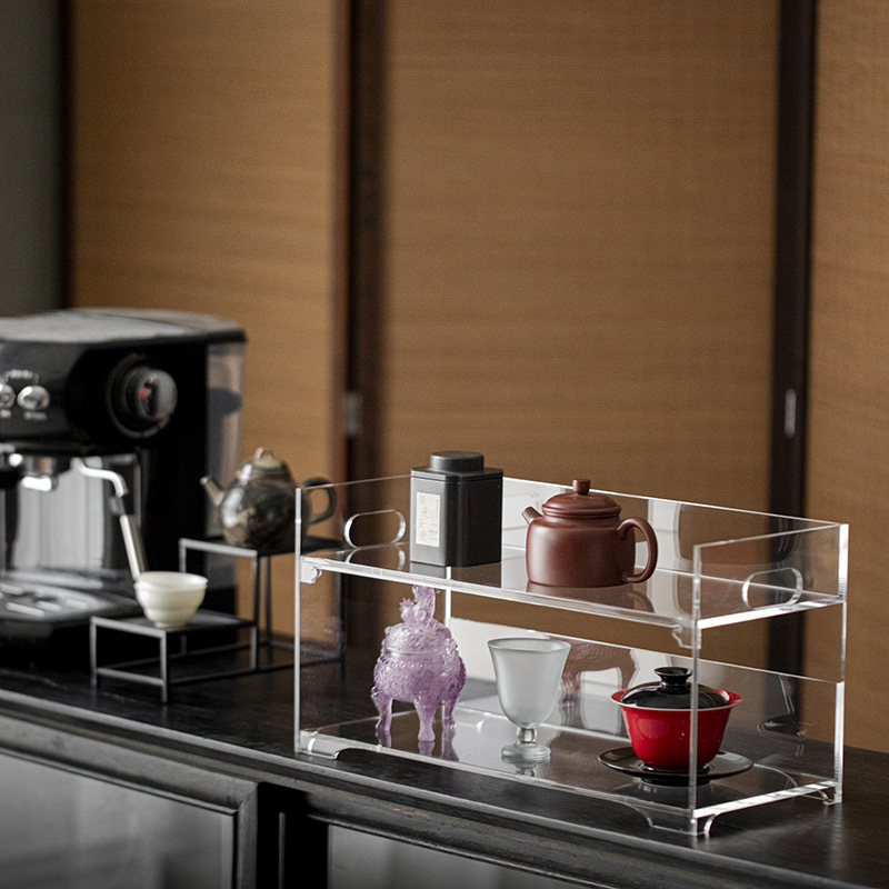 Hộp đựng trà acrylic bộ ấm trà giá để đồ đựng ấm trà giá trưng bày đồ trang trí nhà để bàn phòng khách