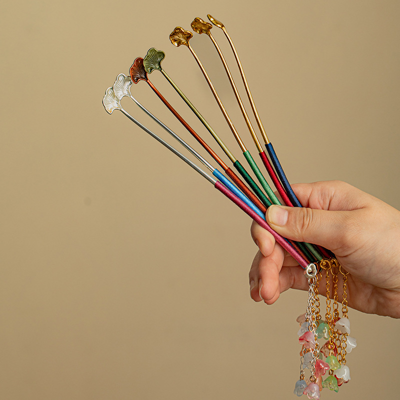 Tua rua lọc trà đạo cụ trà tinh tế retro di động treo muỗng cà phê muỗng cà phê muỗng trà