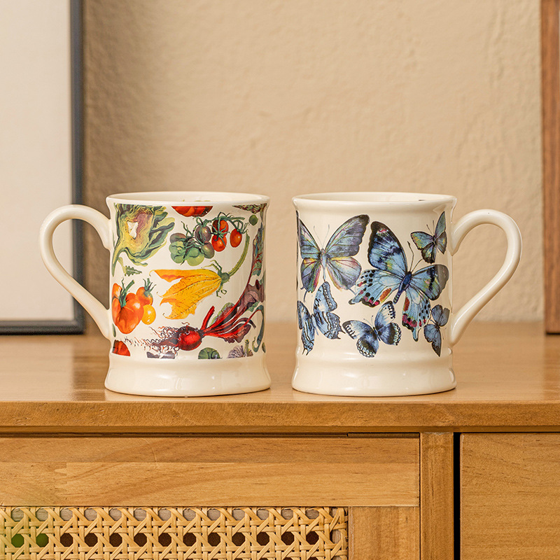 Cốc uống nước cổ điển kiểu Pháp cốc cà phê thích hợp cảm giác cao cấp cốc gốm sứ cốc ăn sáng gia dụng cốc cặp đôi