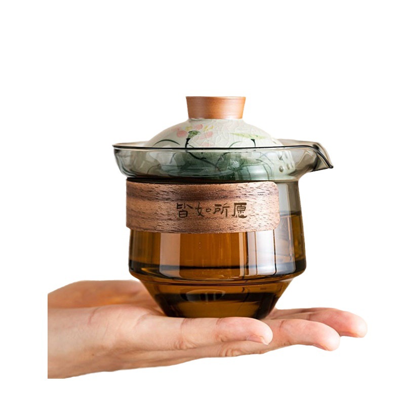 Bộ trà du lịch vẽ tay cốc khách nhanh kinh doanh cá nhân một Bình Ba cốc ngoài trời di động cốc trà Kung Fu bán buôn