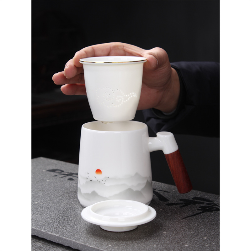 Tách trà ngọc bích tách trà tách trà cá nhân có lọc trà đạo cốc đặc biệt bán buôn