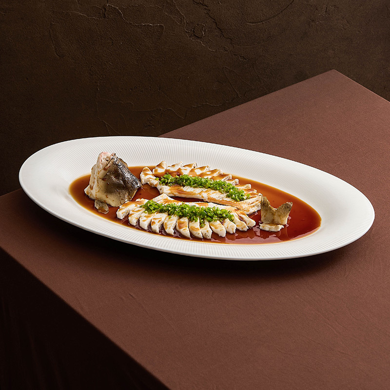 Đĩa cá gốm sứ Star Diamond Đĩa ăn sáng tạo Đĩa món ăn nghệ thuật Đĩa món ăn gia dụng Đĩa cá hấp hình dandan cỡ lớn Đĩa bếp nấu cá ấm