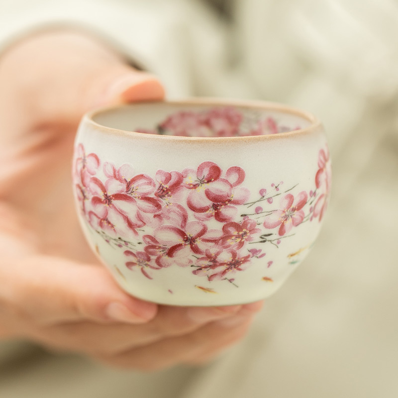 Cốc làm tròn hoa lê đông lạnh mỡ lợn, cốc khách nhỏ, bộ trà nữ, cốc chủ nhân, cốc nếm trà cao cấp Trung Quốc tinh tế