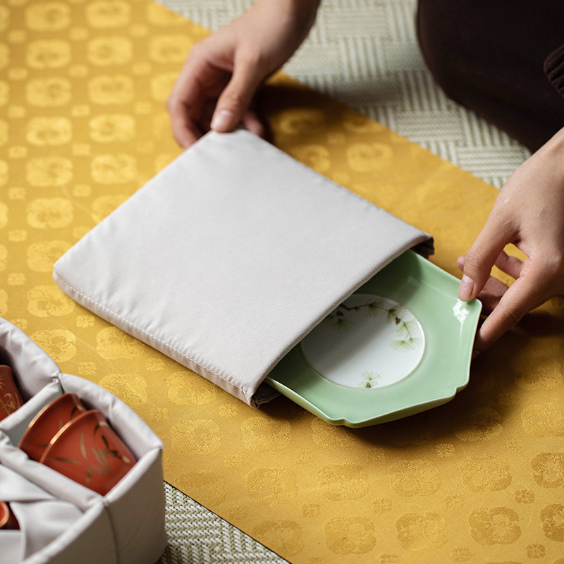 Túi đựng mỹ phẩm du lịch ngoài trời, bát đựng di động bằng da cao cấp, cốc trà, bao bì ấm trà, hộp quà tặng, túi vải, túi trà