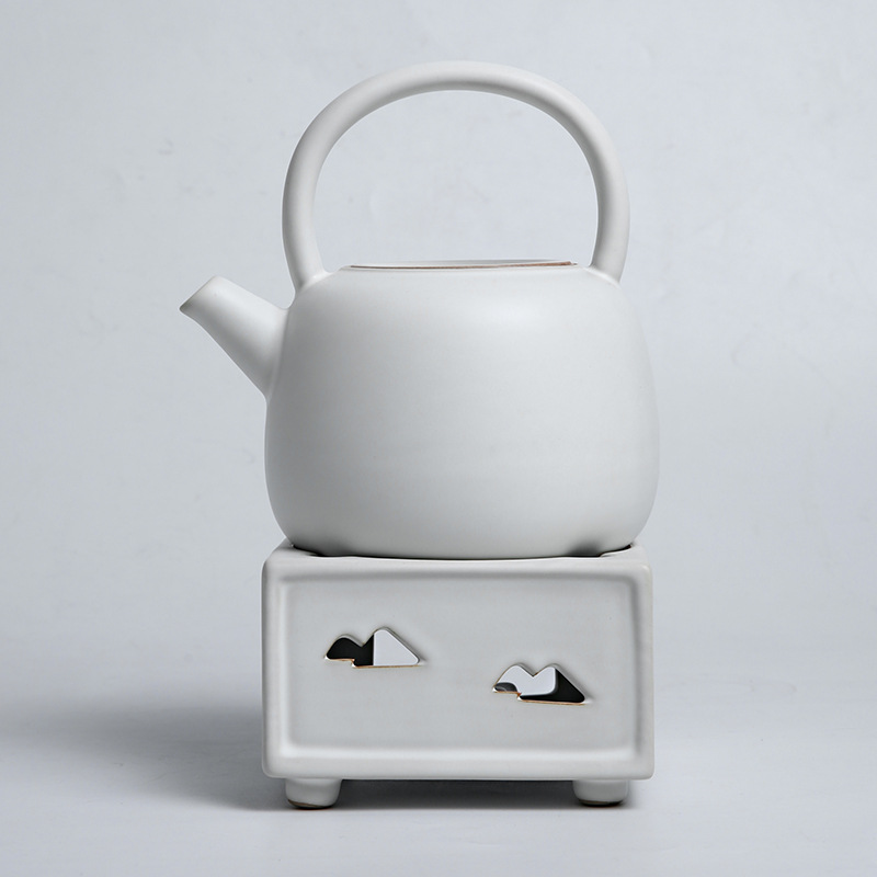 Ấm trà gốm sứ cổ điển ấm trà tay cầm bên kiểu Trung Quốc ấm pha trà lọc tay cầm chống bỏng ấm sáng tạo ấm gốm đơn