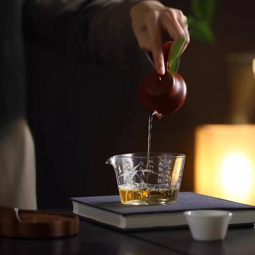 Cốc thủy tinh chống bỏng, dụng cụ tách trà gia dụng, tách trà chịu nhiệt dày đơn, phụ kiện Bộ trà Kungfu uống trà