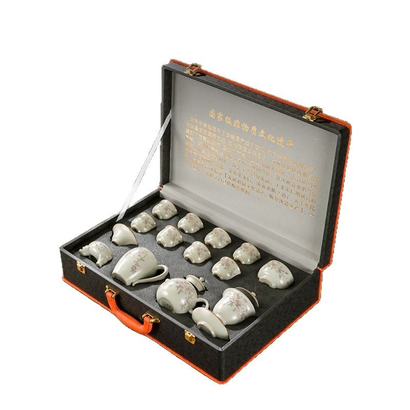 Bộ ấm trà Kung Fu gốm sứ văn phòng sang trọng cao cấp gia dụng trọn bộ