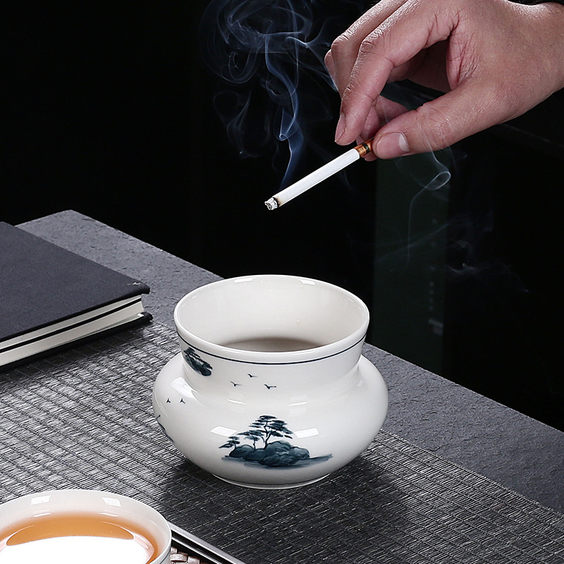Màu xám thực vật tinh khiết vẽ tay tráng men màu cổ điển xây nước gốm sứ rửa trà cặn bể nước bộ trà gia dụng phụ kiện trà đạo