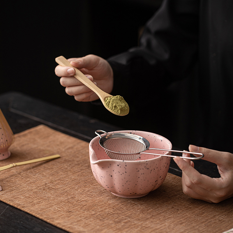 Mực chấm lãng mạn bột matcha tám mảnh thời nhà Tống dụng cụ trà bình trà bàn chải trà màn hình bột gốm sứ Nhật Bản