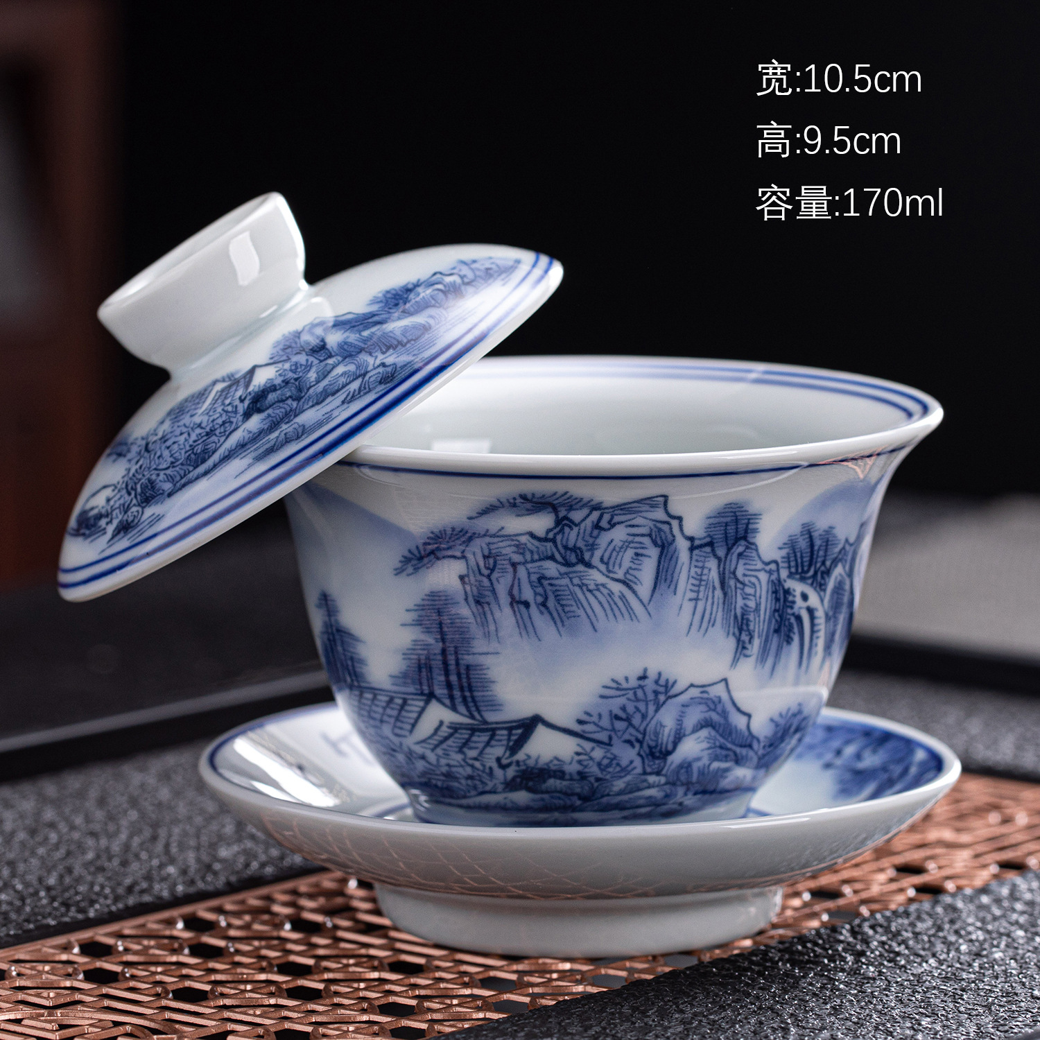 Bát sứ Sancai có nắp, bộ ấm trà đơn gia dụng, tách trà Kung Fu Trung Quốc có nắp, bát có nắp bán buôn