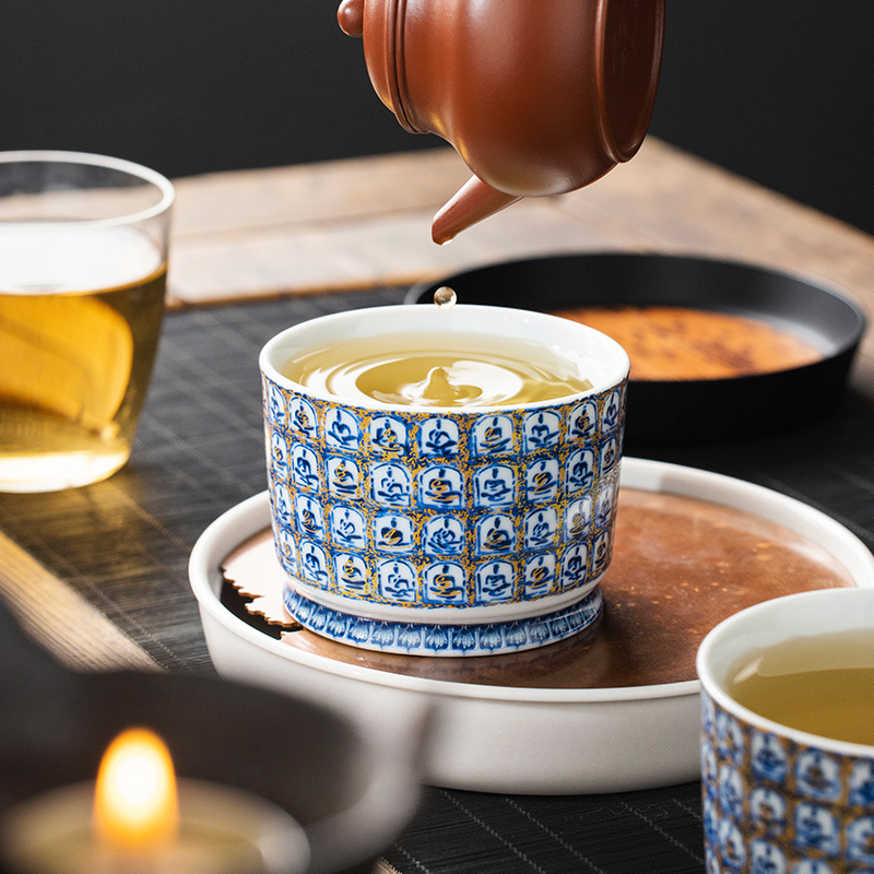 Cốc sứ tráng men cốc Ngàn Phật Rongtian cốc trà cốc chủ cao cấp chuyên dụng cá nhân cốc trà cốc trà bộ trà Kung Fu