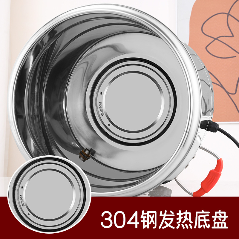 Lezao Thương mại 304 Nồi hơi điện bằng thép không gỉ Xô cách nhiệt Xô đựng gạo dung tích lớn Xô sữa đậu nành hai lớp Xô đựng súp Xô đựng trà sữa