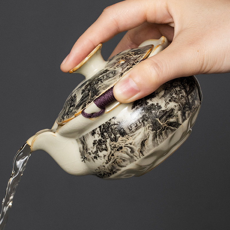 Cốc trà cốc trà cốc cầm tay chống bỏng gốm sứ bộ trà kungfu bán buôn ấm trà