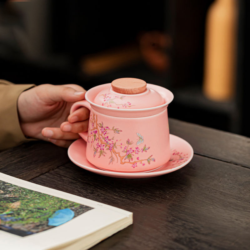 Cốc pha cà phê trà hoa tử đằng