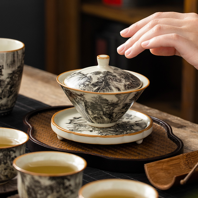 Cốc trà cốc trà cốc pha trà cốc pha trà gốm sứ gia dụng có nắp bán buôn