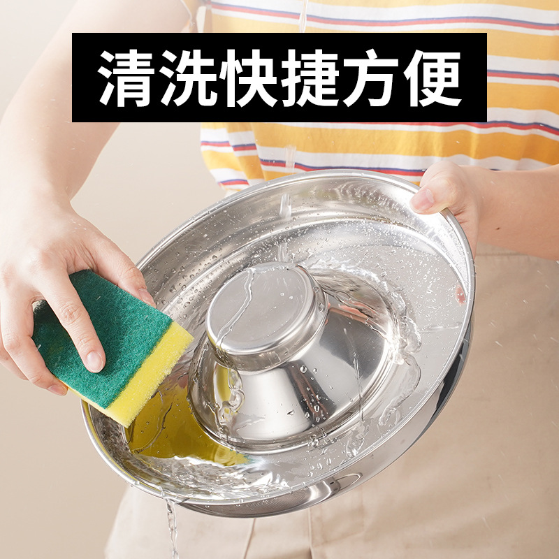 Bát dừng đáy đĩa thức ăn cho mèo bằng thép không gỉ chống rơi mới, dụng cụ ăn cho chó chống gỉ sáng tạo, bát thức ăn cho mèo cho thú cưng