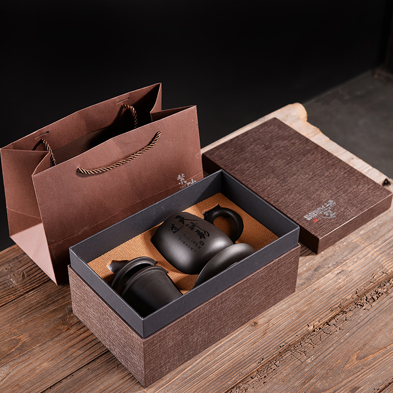 Cốc nước văn phòng cát tím cốc nam văn phòng dung tích lớn cốc pha trà cốc cá nhân có nắp lọc chữ