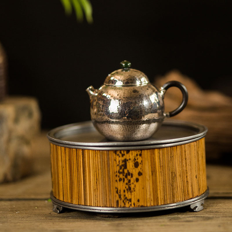 Ấm thiếc cổ bằng tre Xiangfei, ấm lưu trữ khay xốp khô, ấm giữ ấm, bàn trà nhỏ, Khay trà, dụng cụ trà Kung Fu, khay, đáy ấm