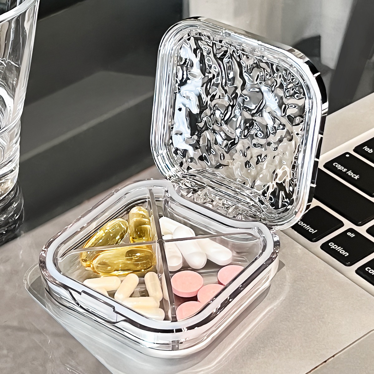 Hộp thuốc cầm tay, viên nén chống ẩm kín, hộp đóng gói thuốc mini, ba bữa một ngày, hộp thuốc nhỏ