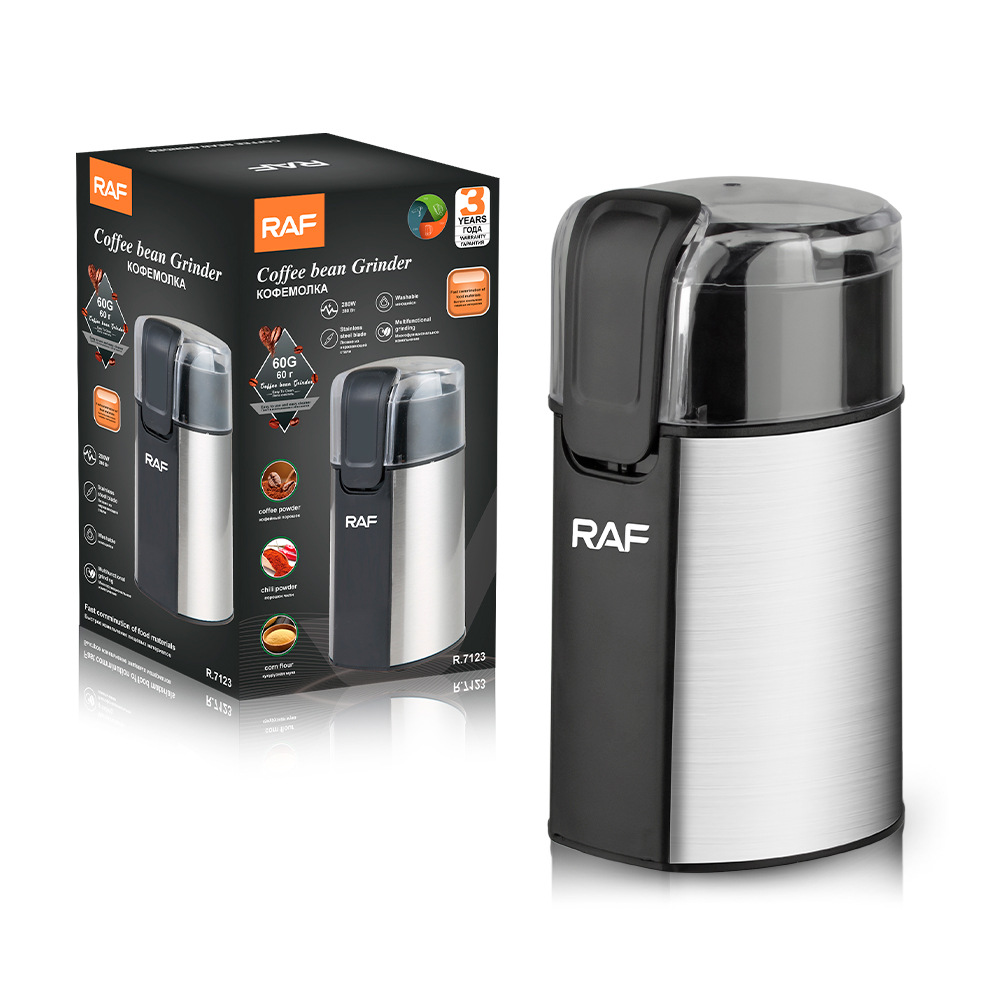 Máy xay điện tiêu chuẩn Châu Âu RAF Máy xay khô Cốc xay nhẹ gia dụng Máy xay hạt cà phê cầm tay 7123