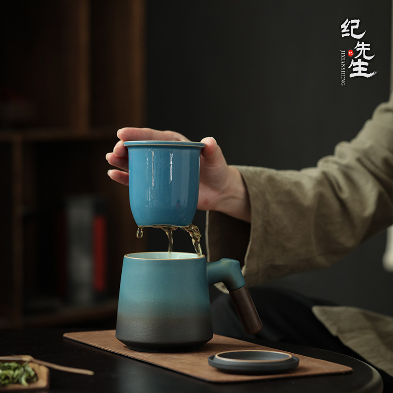 Cốc pha trà gốm sứ cao cấp, cốc tách trà, cốc trà đạo, hộp quà lưu niệm cá nhân văn phòng