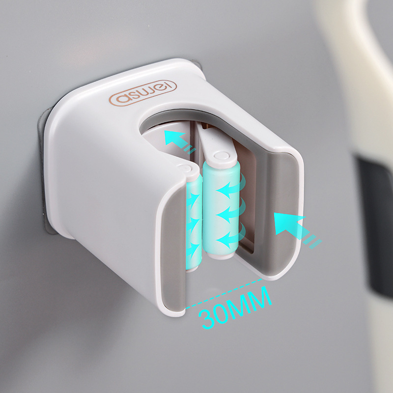 Móc treo cây lau nhà không đục lỗ treo tường nhà vệ sinh kẹp chổi mạnh dụng cụ thần thánh giá treo cây lau nhà Giá đựng khóa cố định