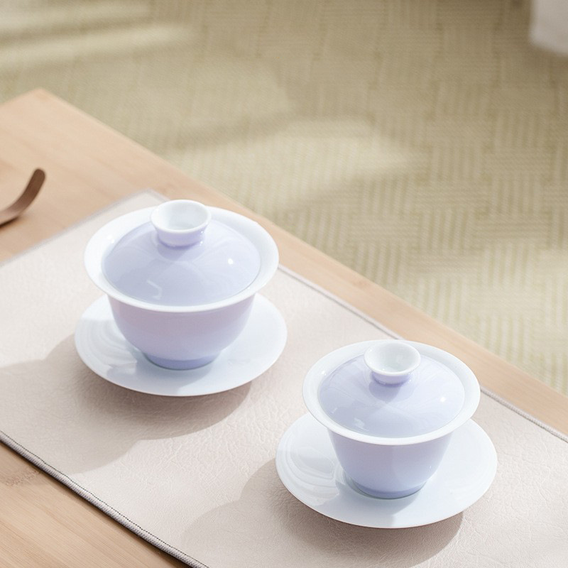 Bát có nắp Mushan nữ màu tím gốm sứ đơn bát trà lốp mỏng cao cấp không nóng bát có nắp ba tài năng xưởng bán buôn