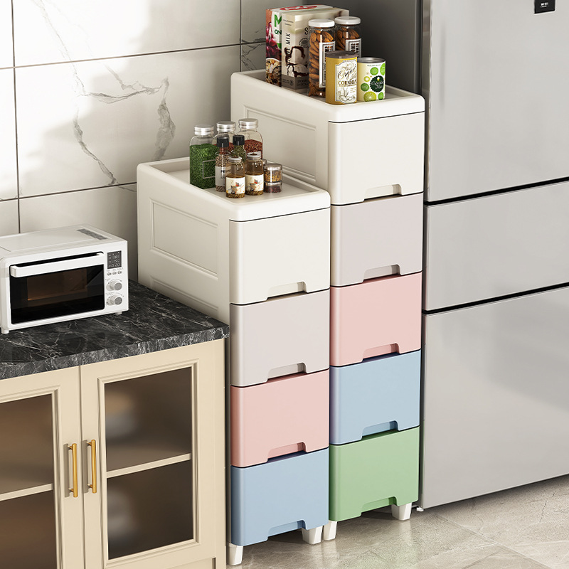 Tủ lưu trữ kiểu ngăn kéo 20-35 Tủ lưu trữ khe hẹp gia dụng Tủ lưu trữ nhiều tầng kệ nhựa khe hở