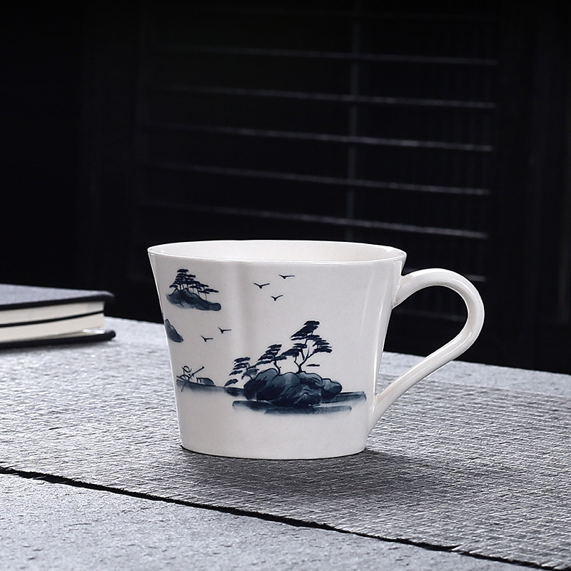 Cốc cà phê vẽ tay cốc nước gốm sứ có giá trị cao tráng men cốc trà chiều gia dụng nữ cốc cà phê cao cấp nhẹ sang trọng