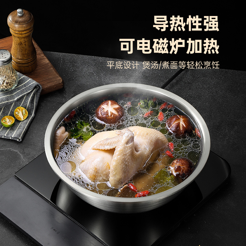 Đĩa tròn bằng thép không gỉ 316, dày và sâu lòng, dùng trong gia đình làm đĩa, bát súp, khay nướng, đĩa salad, đĩa ăn, bộ đồ ăn, chậu súp, khay.