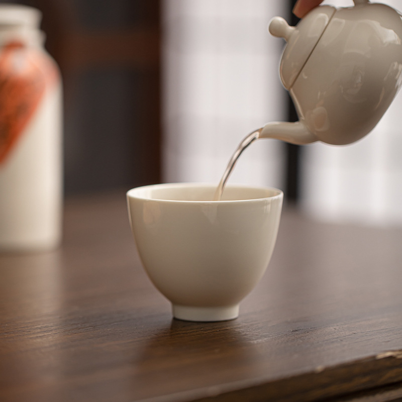 Cốc trà xám thực vật, bộ trà gốm sứ, cốc trà, cốc chủ nhỏ, cốc đơn, trang nhã, dễ nhìn