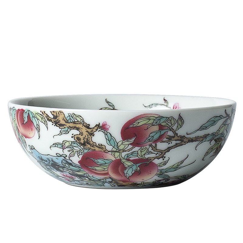 Gốm sứ Jingdezhen cổ đất sét phấn màu Shoutao Pu'er cốc cốc chủ sở hữu đặc biệt cá nhân cốc đơn gia dụng cốc trà