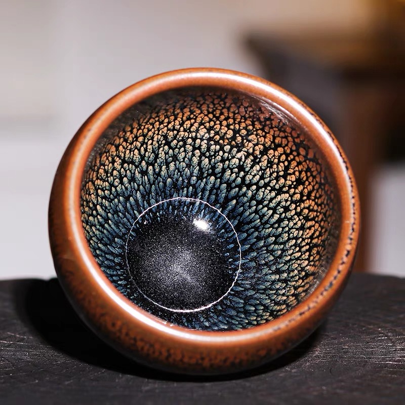 Jianyang Jianzhan Golden Partridge Master Cup Cốc đơn Chén trà gốm sứ Trà chén làm bằng tay lốp sắt nhỏ giọt dầu Vàng Partridge Spot Quà Tặng