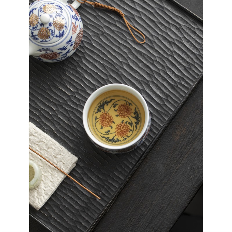 Màu xanh và trắng tráng men đỏ kim cương sen miệng trực tiếp cốc chủ sở hữu gốm sứ cốc khách cốc uống trà cốc sản phẩm cốc đơn bán buôn gia dụng