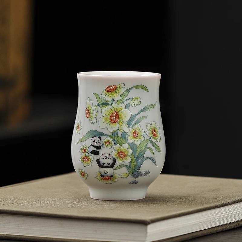 Tác phẩm vẽ tay của Master De Ding Zhuang Xiaoming "Flower Leisure" cao cấp cá nhân tinh tế cốc chủ cốc đơn cốc trà