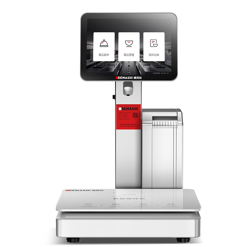 Thiết bị giữ mẫu thực phẩm thông minh Demax Smart Kitchen có thể tự động cân và dán nhãn các mẫu trên cân.
