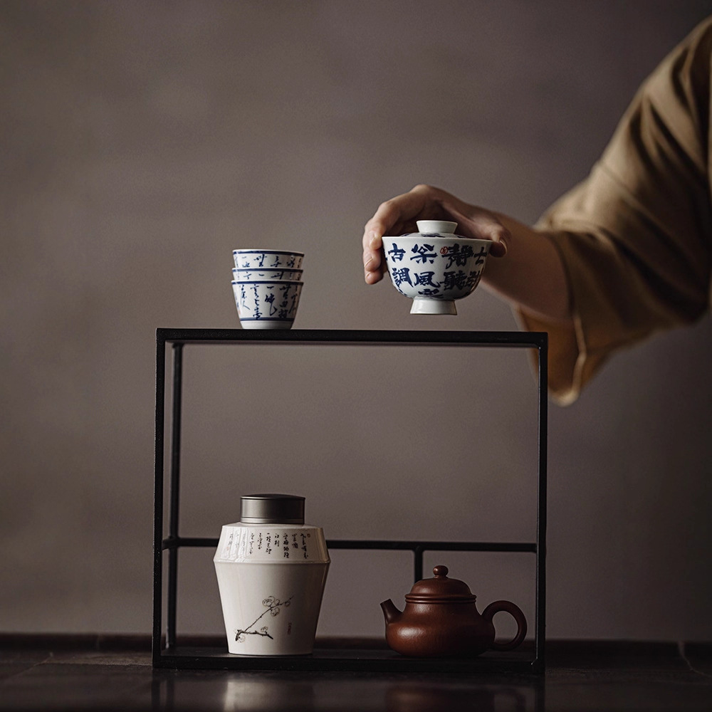 Giá để bàn trà sắt rèn, giá để tách trà, Giá để đồ Bogu, bộ trà Kung Fu, giá trưng bày để bàn nhiều tầng, không gian trà