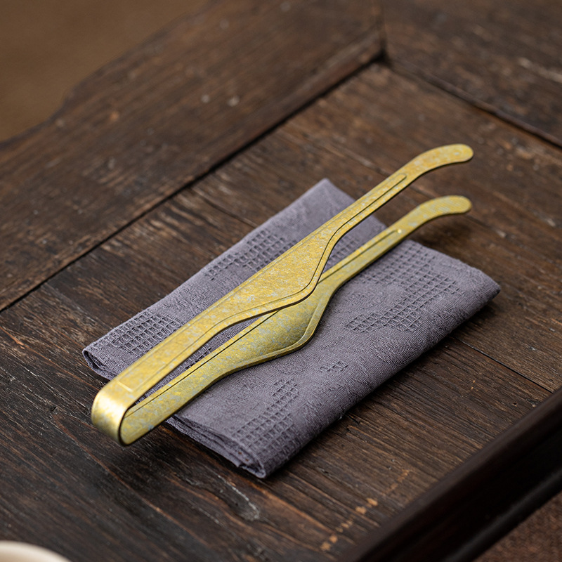 Bộ dụng cụ pha trà kẹp Trà chống trượt Titan nguyên chất Bộ dụng cụ pha trà kẹp kẹp trà Kung Fu cao cấp